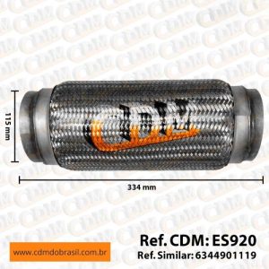 ES920 - Malha do Tubo Flexível do Escapamento (Inox) - Aplicado em Mercedes (ES920)