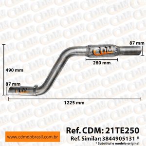 21TE250 - Tubo de Escape/Escapamento - Aplicado no Mbb - Aplicado em Mercedes OF-1724 (21TE250)