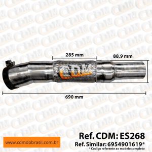 ES268 Tubo de Escape Escapamento Aplicado no Mercedes Atron 1635 Parcial ES268